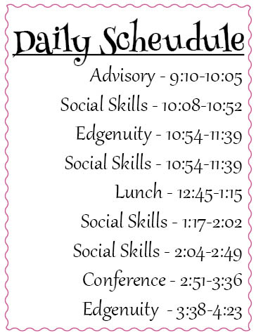 Daily Schedule